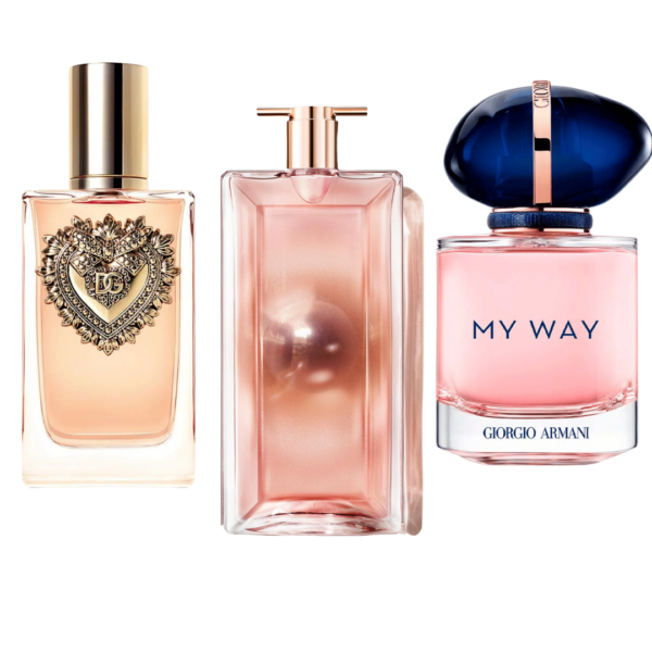 Set of 3 Women's Perfumes – Dolce & Gabbana Devotion, My Way by Giorgio Armani & Idôle by Lancôme (Eau de Parfum – 100 ml)