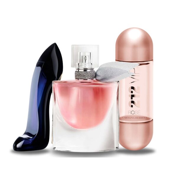 Set of 3 Women's Perfumes – Good Girl, La Vie Est Belle & 212 VIP Rosé (100 ml)