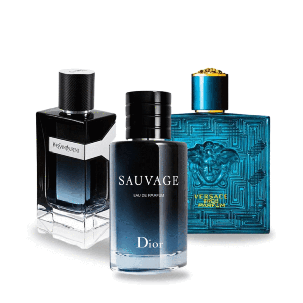 Set of 3 Men's Perfumes – Y by Yves Saint Laurent, Sauvage by Dior & Versace Eros (100 ml)
